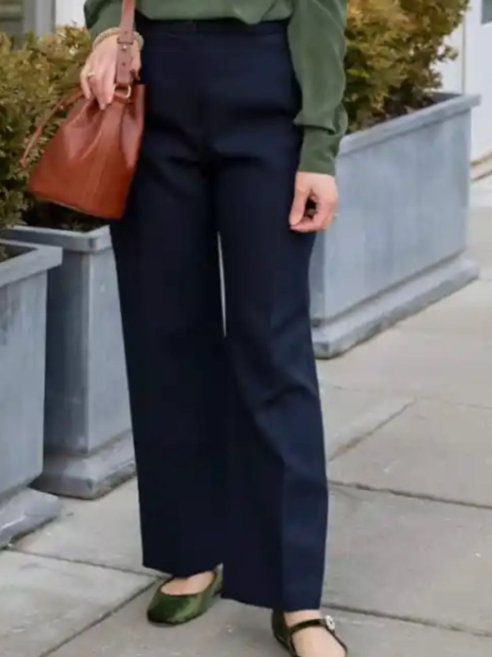 Worth Navy Morrison wool blend Dress Pants trousers Sz 12 women’s 34” inseam